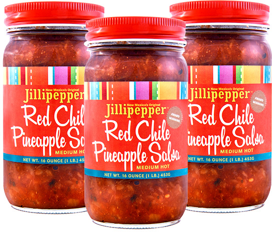 Jillipepper Red Chile Pineapple Salsa (Medium Hot) Trio Jillipepper Red Chile Pineapple Salsa (Medium Hot) Trio