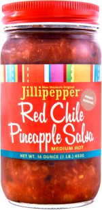 Twelve jars of Jillipepper's Red Chile Pineapple Salsa