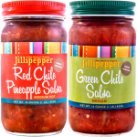 Jillipepper Christmas Case contains six jars Red Chile Pineapple Salsa and six jars Green Chile Salsa